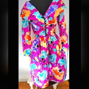 Victor Costa Taffeta Fabulousness Party Dress. 1980s vintage Cupcake Dress